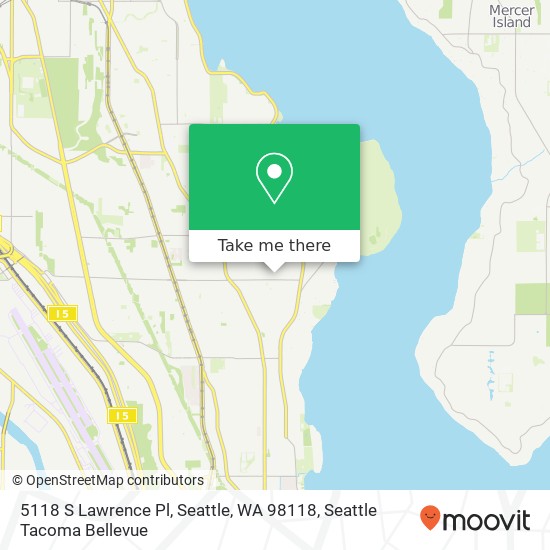 Mapa de 5118 S Lawrence Pl, Seattle, WA 98118