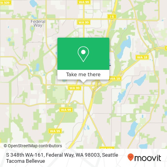 Mapa de S 348th WA-161, Federal Way, WA 98003