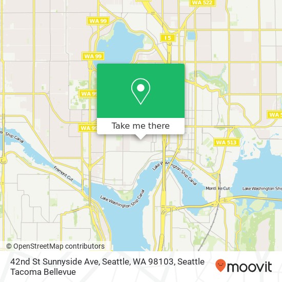 Mapa de 42nd St Sunnyside Ave, Seattle, WA 98103