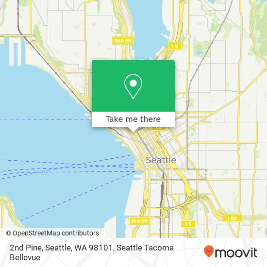 Mapa de 2nd Pine, Seattle, WA 98101