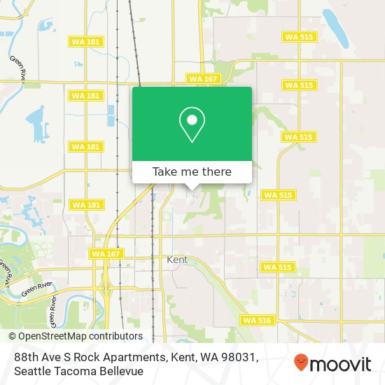 Mapa de 88th Ave S Rock Apartments, Kent, WA 98031