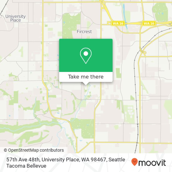 Mapa de 57th Ave 48th, University Place, WA 98467