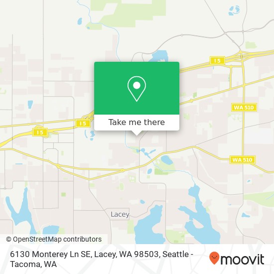 Mapa de 6130 Monterey Ln SE, Lacey, WA 98503