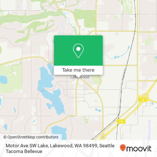 Mapa de Motor Ave SW Lake, Lakewood, WA 98499