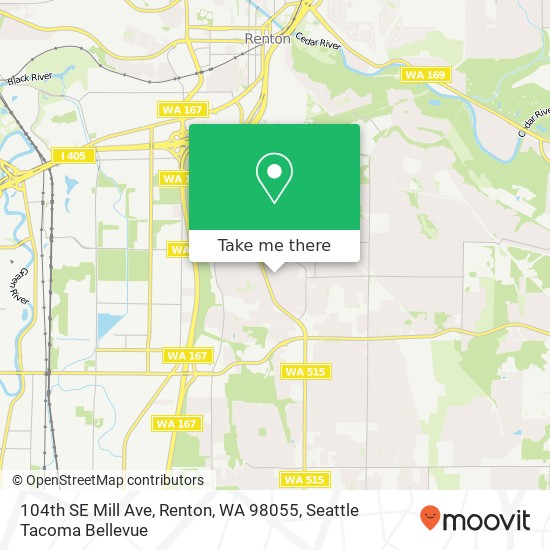 Mapa de 104th SE Mill Ave, Renton, WA 98055