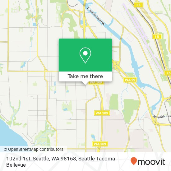 102nd 1st, Seattle, WA 98168 map