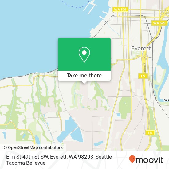 Mapa de Elm St 49th St SW, Everett, WA 98203