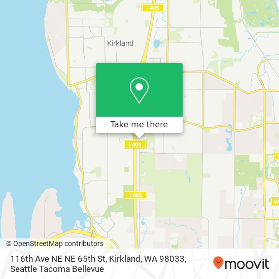 Mapa de 116th Ave NE NE 65th St, Kirkland, WA 98033