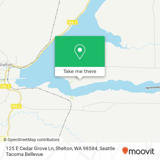 Mapa de 125 E Cedar Grove Ln, Shelton, WA 98584