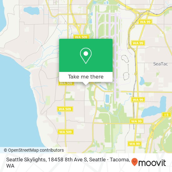 Mapa de Seattle Skylights, 18458 8th Ave S