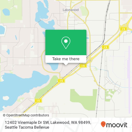 Mapa de 12402 Vinemaple Dr SW, Lakewood, WA 98499