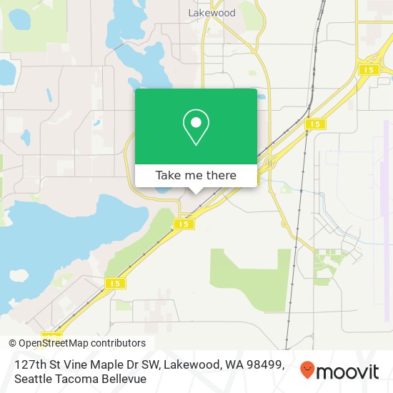 Mapa de 127th St Vine Maple Dr SW, Lakewood, WA 98499