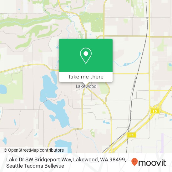 Mapa de Lake Dr SW Bridgeport Way, Lakewood, WA 98499