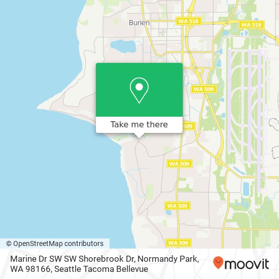 Marine Dr SW SW Shorebrook Dr, Normandy Park, WA 98166 map