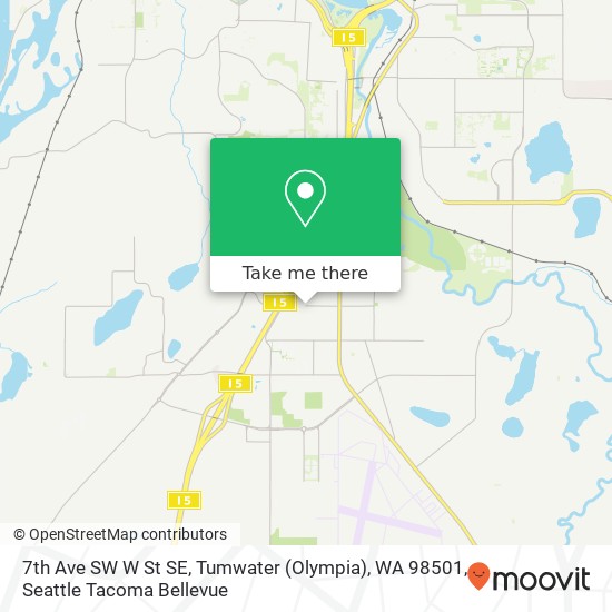 Mapa de 7th Ave SW W St SE, Tumwater (Olympia), WA 98501