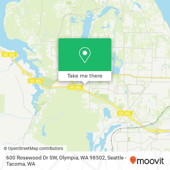 Mapa de 600 Rosewood Dr SW, Olympia, WA 98502