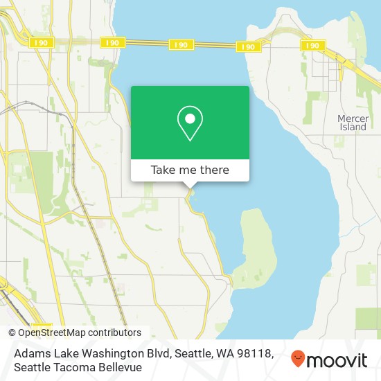 Adams Lake Washington Blvd, Seattle, WA 98118 map
