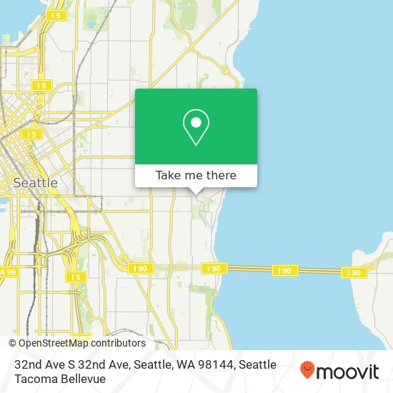 Mapa de 32nd Ave S 32nd Ave, Seattle, WA 98144