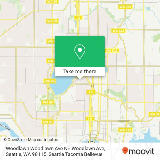 Mapa de Woodlawn Woodlawn Ave NE Woodlawn Ave, Seattle, WA 98115