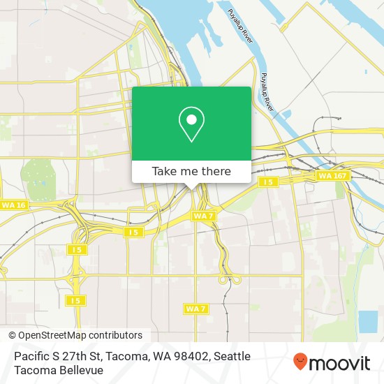 Mapa de Pacific S 27th St, Tacoma, WA 98402