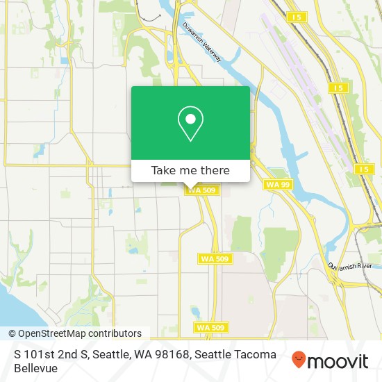 Mapa de S 101st 2nd S, Seattle, WA 98168