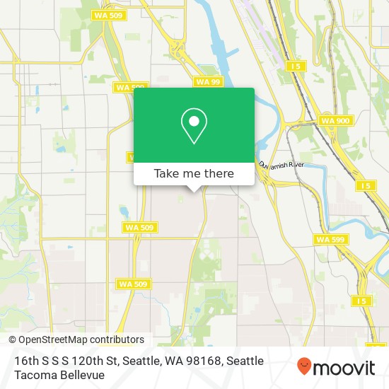 16th S S S 120th St, Seattle, WA 98168 map