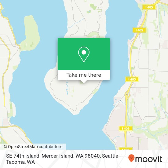 SE 74th Island, Mercer Island, WA 98040 map