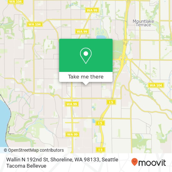 Mapa de Wallin N 192nd St, Shoreline, WA 98133