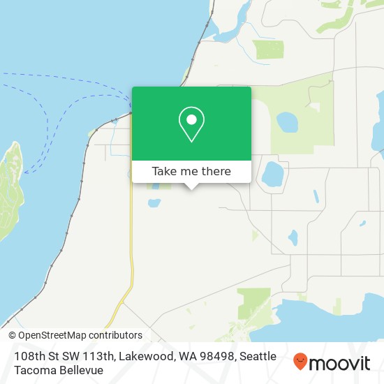 Mapa de 108th St SW 113th, Lakewood, WA 98498