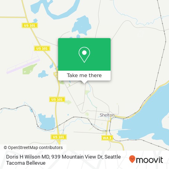 Mapa de Doris H Wilson MD, 939 Mountain View Dr