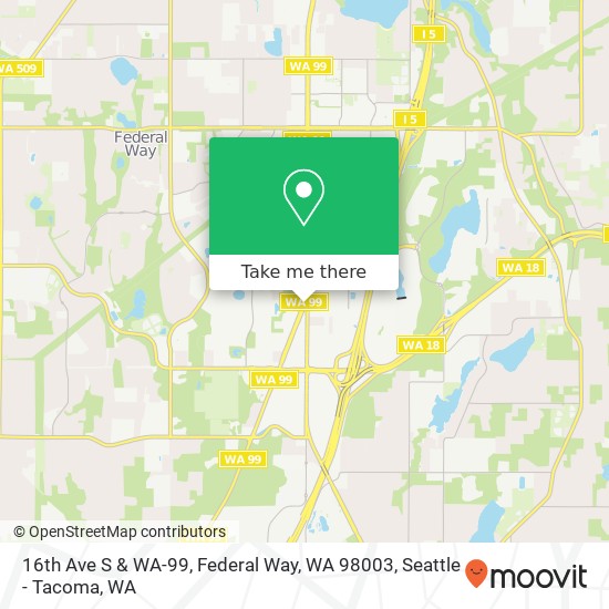 16th Ave S & WA-99, Federal Way, WA 98003 map