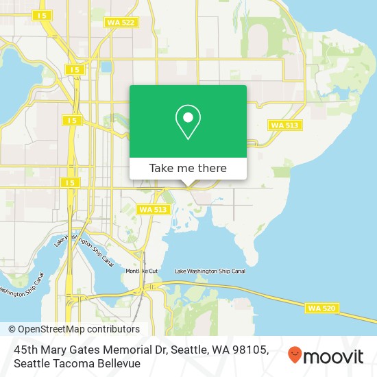 Mapa de 45th Mary Gates Memorial Dr, Seattle, WA 98105