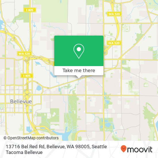 Mapa de 13716 Bel Red Rd, Bellevue, WA 98005