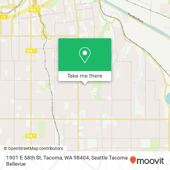 Mapa de 1901 E 58th St, Tacoma, WA 98404