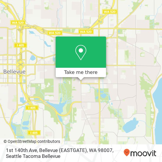 Mapa de 1st 140th Ave, Bellevue (EASTGATE), WA 98007