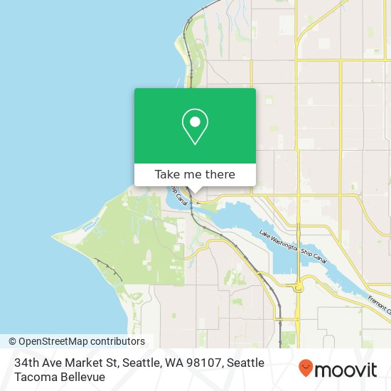 Mapa de 34th Ave Market St, Seattle, WA 98107