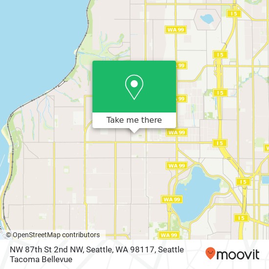 Mapa de NW 87th St 2nd NW, Seattle, WA 98117