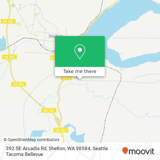 Mapa de 392 SE Arcadia Rd, Shelton, WA 98584