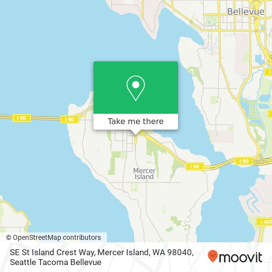 Mapa de SE St Island Crest Way, Mercer Island, WA 98040