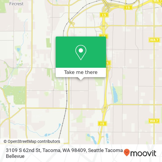 Mapa de 3109 S 62nd St, Tacoma, WA 98409