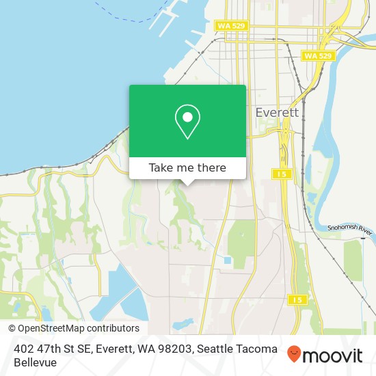 Mapa de 402 47th St SE, Everett, WA 98203