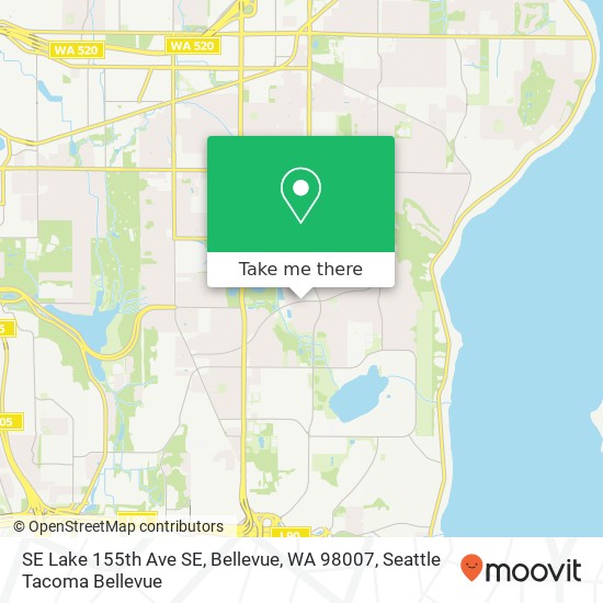 Mapa de SE Lake 155th Ave SE, Bellevue, WA 98007