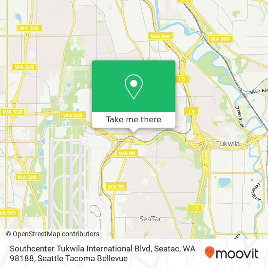 Mapa de Southcenter Tukwila International Blvd, Seatac, WA 98188