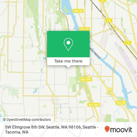Mapa de SW Elmgrove 8th SW, Seattle, WA 98106