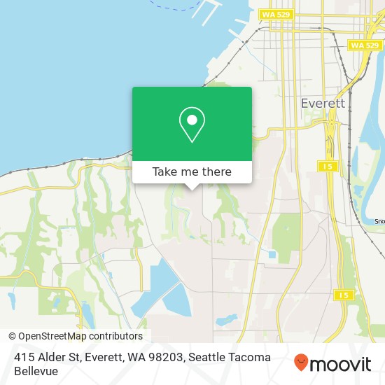 Mapa de 415 Alder St, Everett, WA 98203