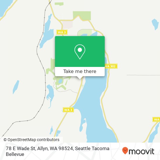 Mapa de 78 E Wade St, Allyn, WA 98524