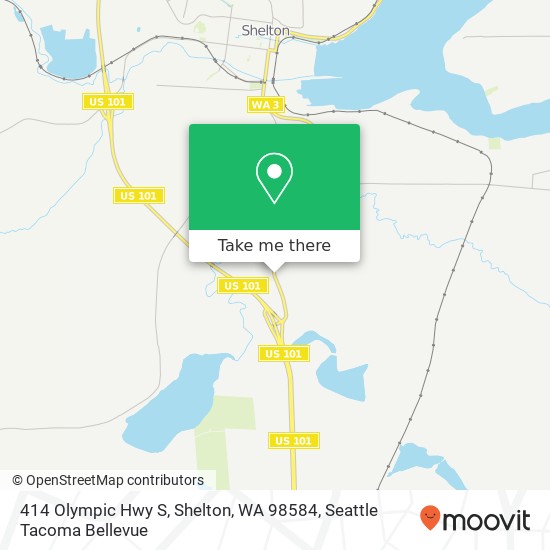 Mapa de 414 Olympic Hwy S, Shelton, WA 98584