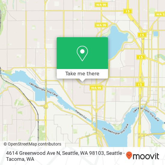 Mapa de 4614 Greenwood Ave N, Seattle, WA 98103