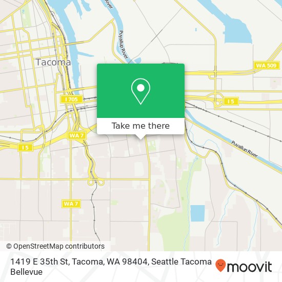 Mapa de 1419 E 35th St, Tacoma, WA 98404