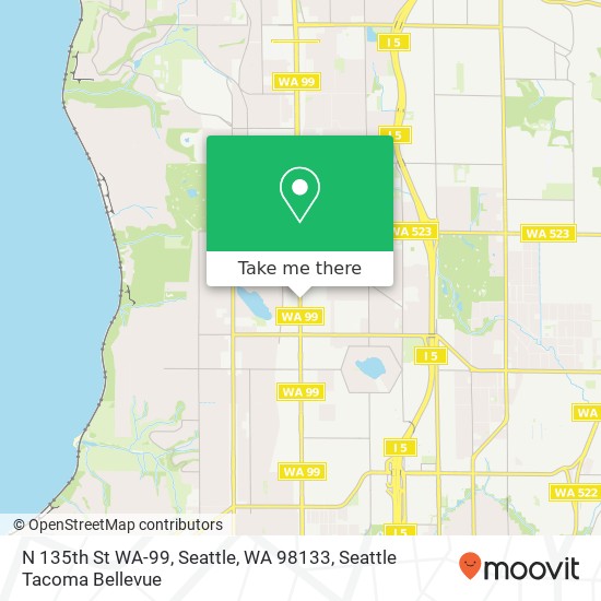 Mapa de N 135th St WA-99, Seattle, WA 98133